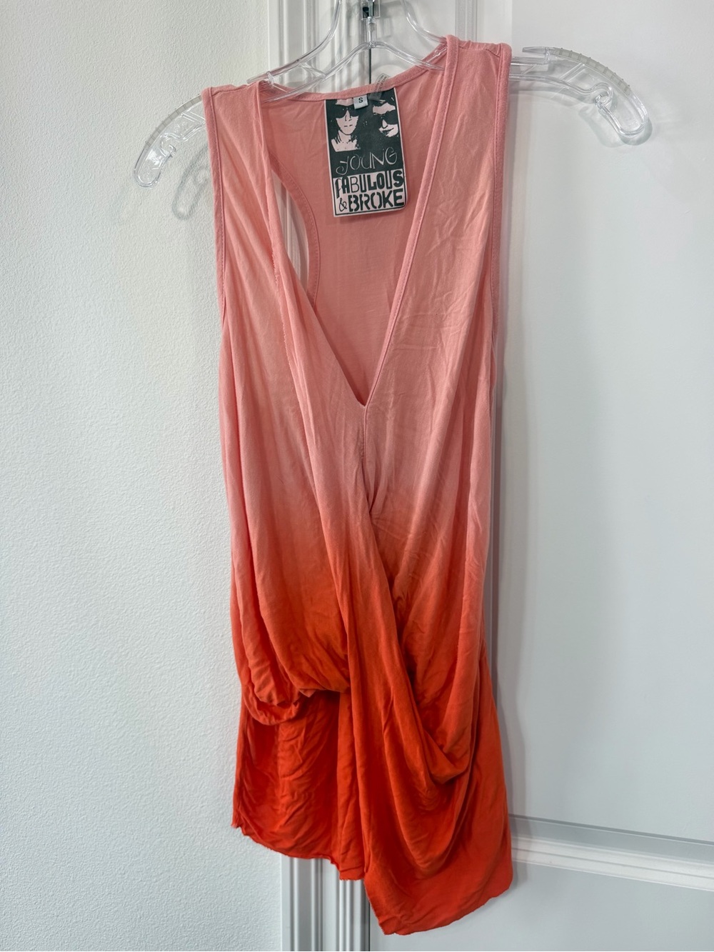 Young Fabulous & Broke Pink to Orange Ombre Draped Tank